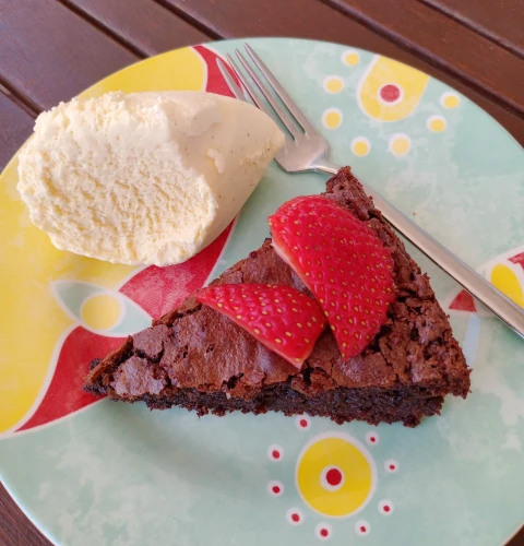 Brownie fresas helado